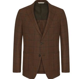 NWOT Samuelsohn Copper Windowpane Dreamtweed Jacket, Classic Fit, 40R